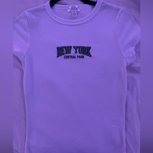 New york white baby tee